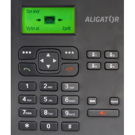 ALIGATOR T100 Stolný telefón na simkartu Black