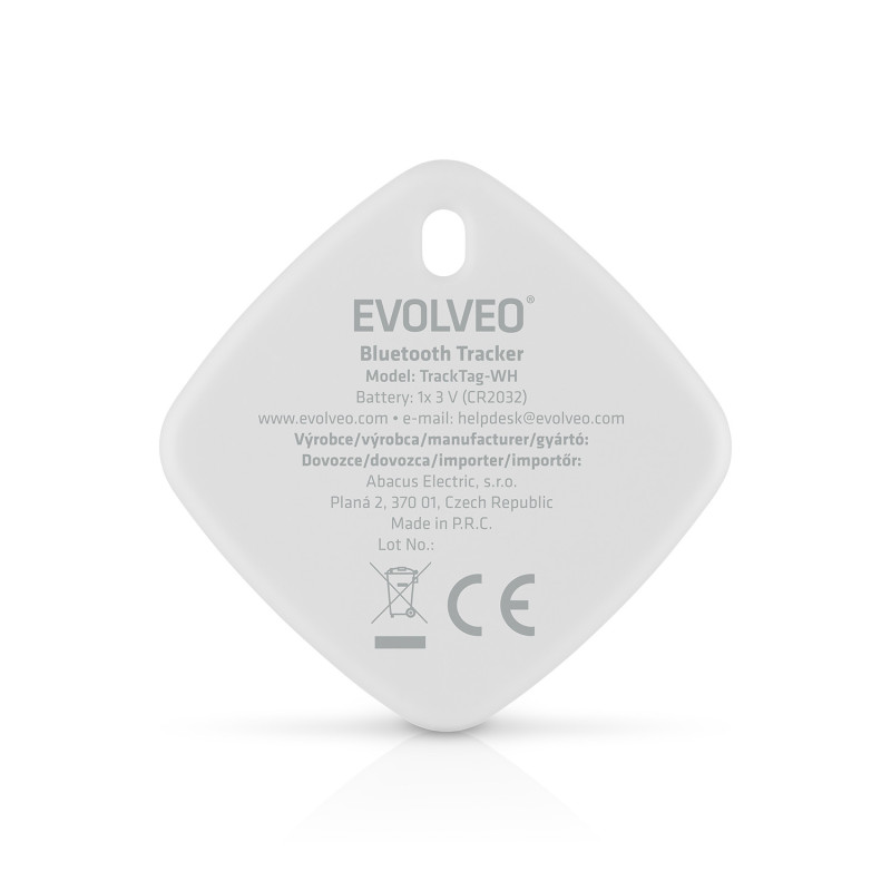 EVOLVEO TrackTag, Bluetooth lokátor s Apple Find My, biely