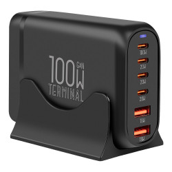 OBAL:ME Terminal GaN Stolová nabíjačka 4C2A 100W Black