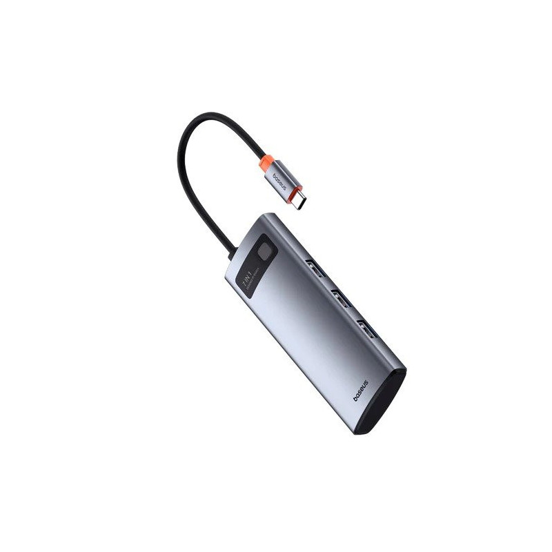 Baseus Metal Gleam Series 7v1 USB-C HUB Dokovacia Stanica Space Grey