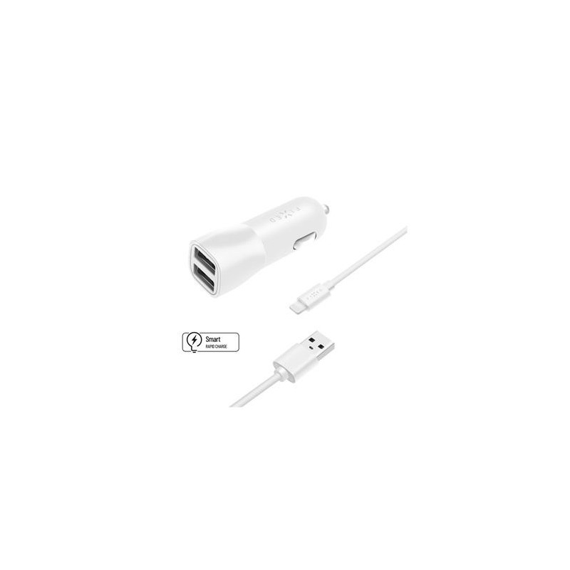 FIXED 2xUSB, USB/Lightning, 1m MFI, 15W, biela