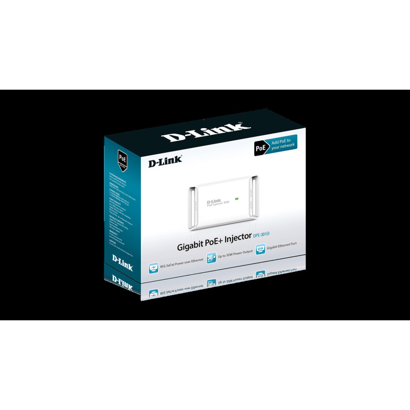 D-Link DPE-301GI 1-port Gigabit 30W PoE+ Injector