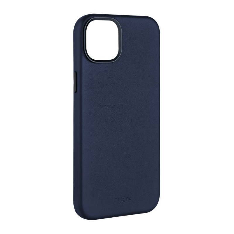 FIXED MagLeather kožený kryt iPhone 15, modrý