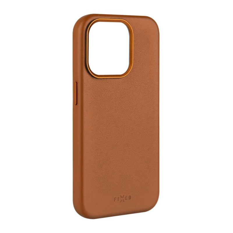 FIXED MagLeather kožený kryt iPhone 15PM hnedý