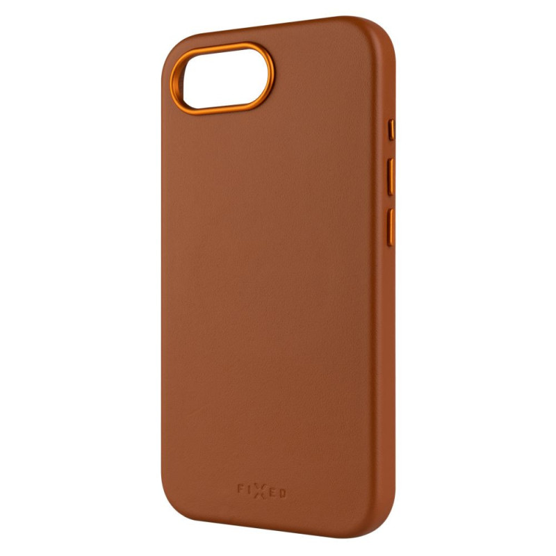 FIXED MagLeather kožený kryt iPhone 16e, hnedý