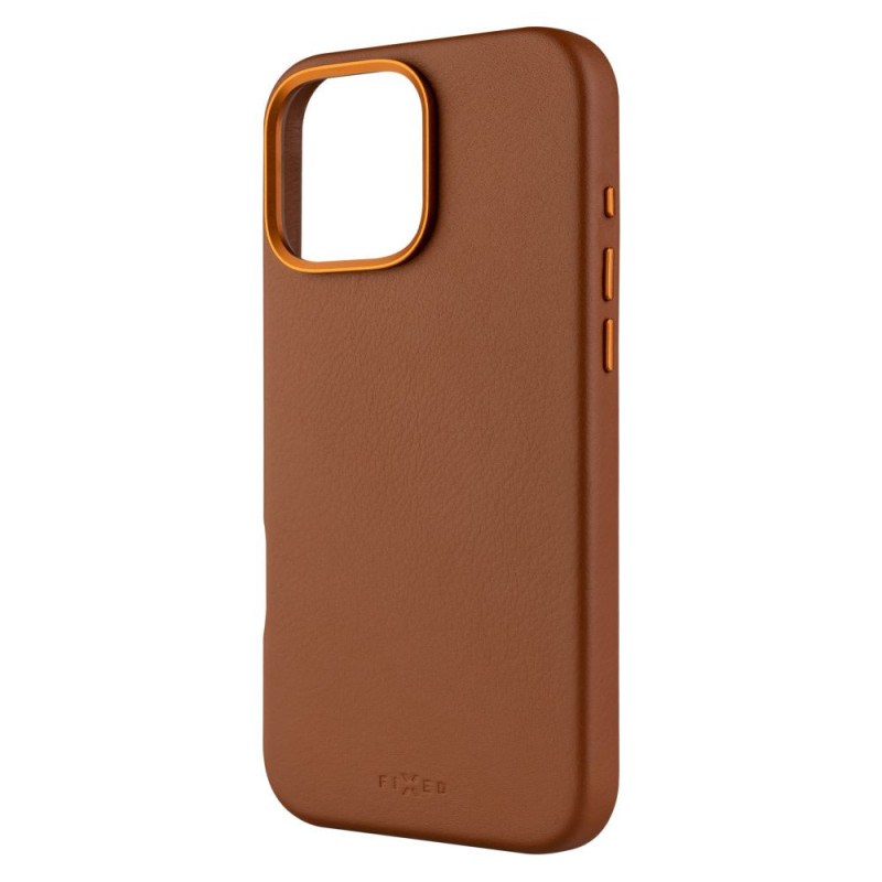 FIXED MagLeather kožený kryt iPhone 16PM hnedý