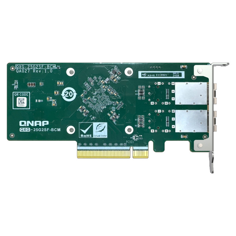 QNAP QXG-25G2SF-BCM Dual port na 25GbE Network adaptér; 2 x SFP28; Broadcom 57504 controller