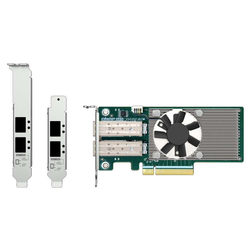 QNAP QXG-25G2SF-BCM Dual port na 25GbE Network adaptér; 2 x SFP28; Broadcom 57504 controller