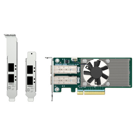 QNAP QXG-25G2SF-BCM Dual port na 25GbE Network adaptér; 2 x SFP28; Broadcom 57504 controller