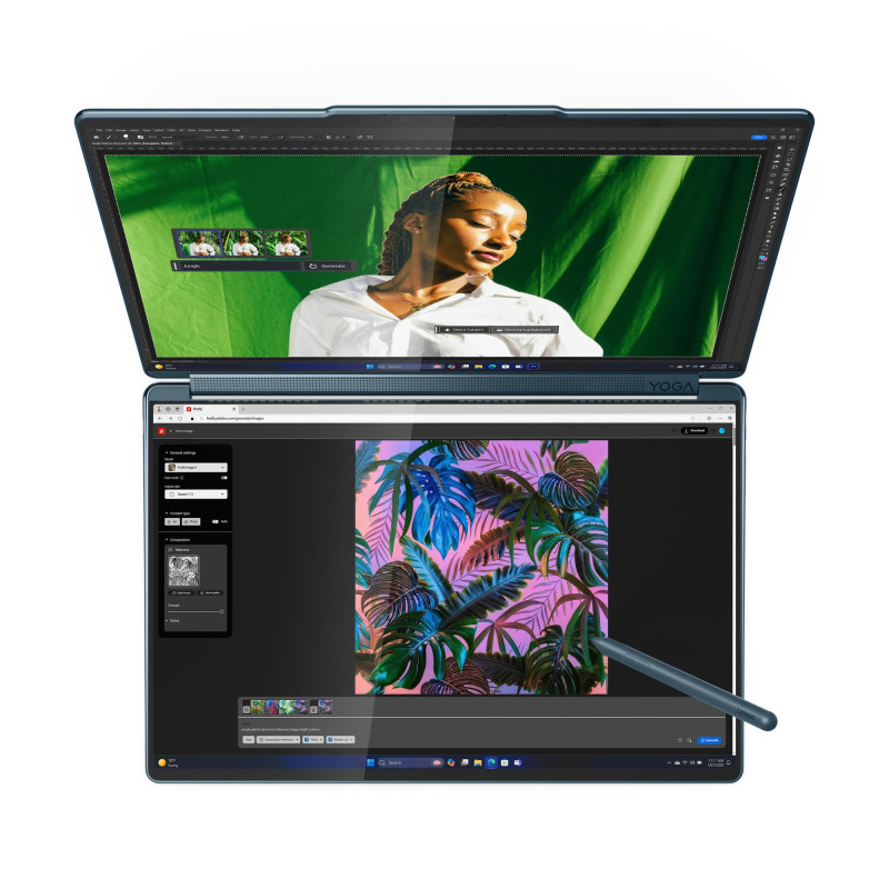Lenovo Yoga Book 9/14IAH10/U7-255H/14"/2880x1800/T/32GB/1TB/Intel int/W11P/Tidal Teal/3R On-Site