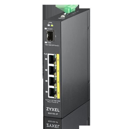 Zyxel 4xGb+1xSFP POE IP30 DIN 120W RGS100-5P
