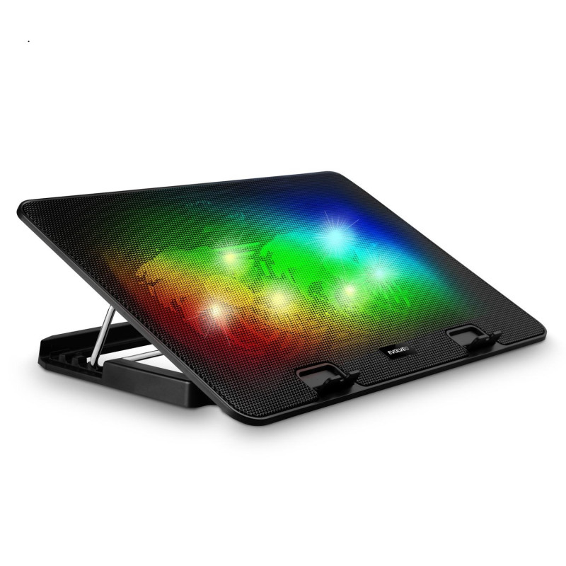 EVOLVEO A101RGB, chladiaca podložka pre notebook, 2x ventilátor, RGB podsvietenie