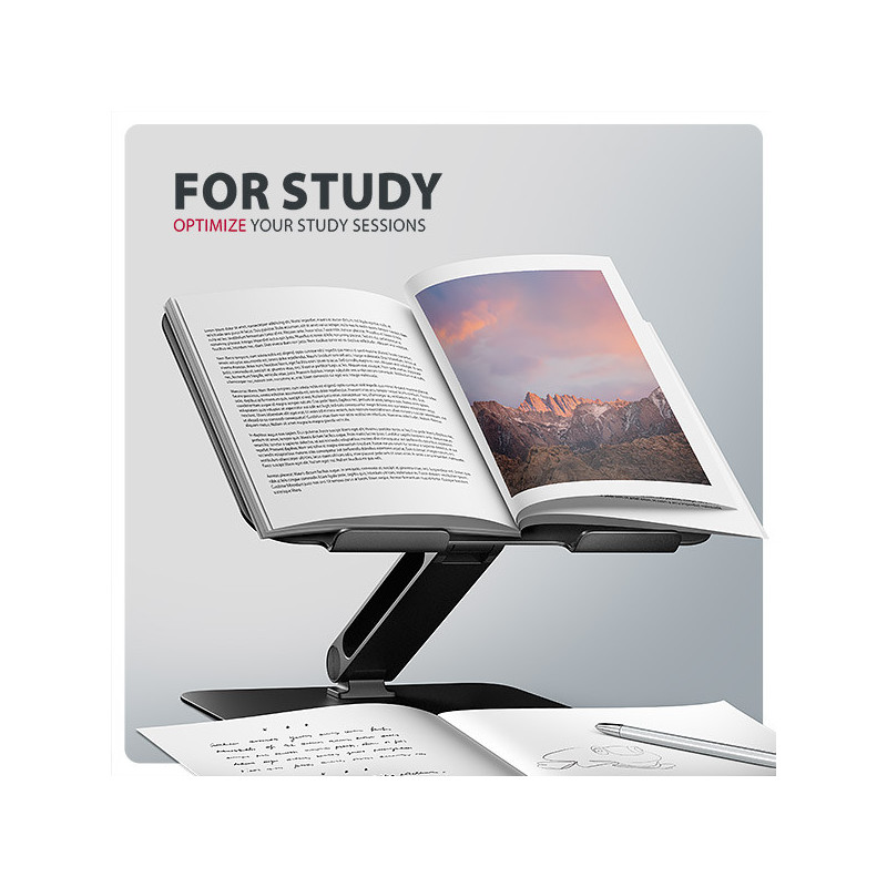AXAGON STND-LQB, hliníkový HQ stojan pre notebooky 10"-17.3", nastaviteľná výška a uhol, čierny