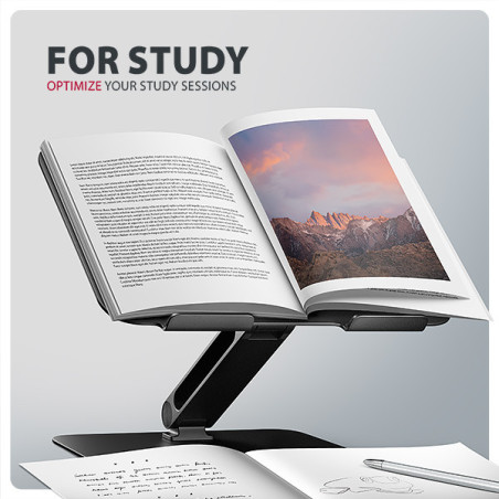 AXAGON STND-LQB, hliníkový HQ stojan pre notebooky 10"-17.3", nastaviteľná výška a uhol, čierny