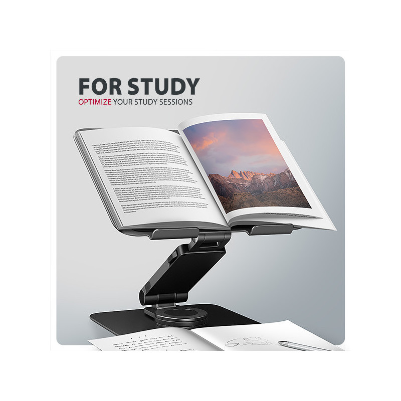 AXAGON STND-LRB, hliníkový stojan pre notebooky 10"-17.3" s nast. výškou, uhlom a 360 ° rotáciou, čierny