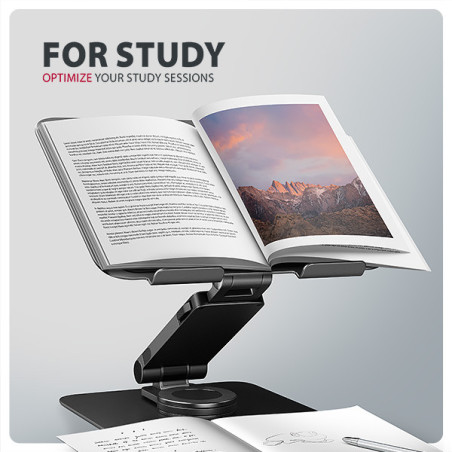 AXAGON STND-LRB, hliníkový stojan pre notebooky 10"-17.3" s nast. výškou, uhlom a 360 ° rotáciou, čierny