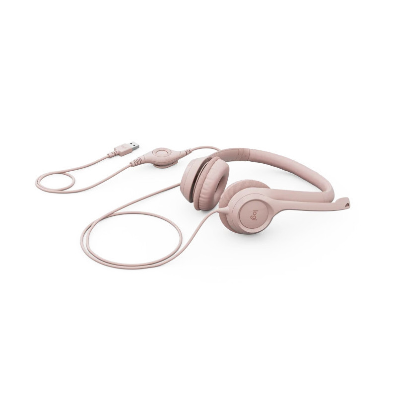 Náhl. sada Logitech Stereo USB Headset H390, ružová