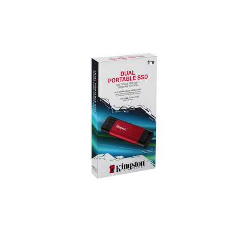 Kingston Dual Portable/1TB/SSD/Externá/Červená/5R