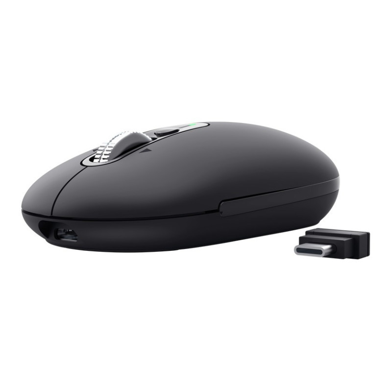 Trust Seron Slim/Kancelárska/Optická/3 200 DPI/USB+BT/Čierna