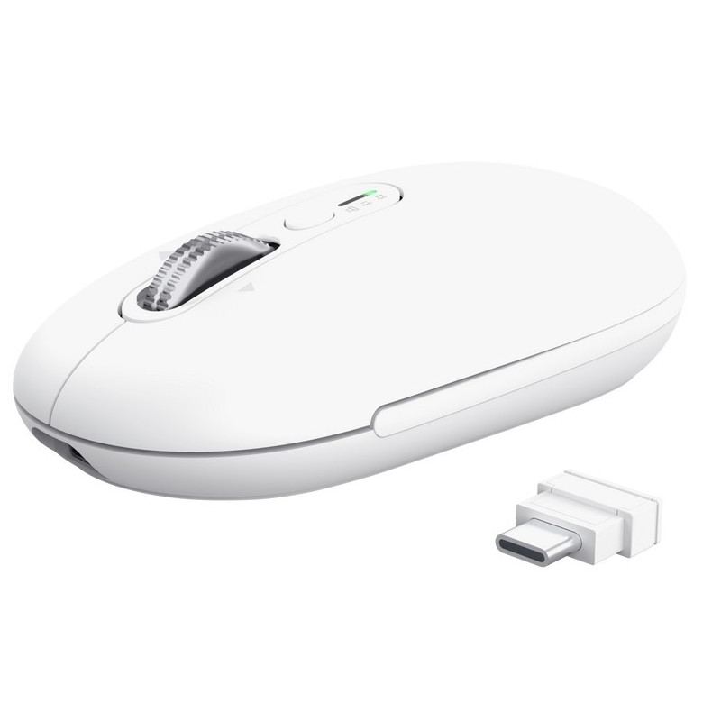 Trust Seron Slim/Kancelárska/Optická/3 200 DPI/USB+BT/Biela