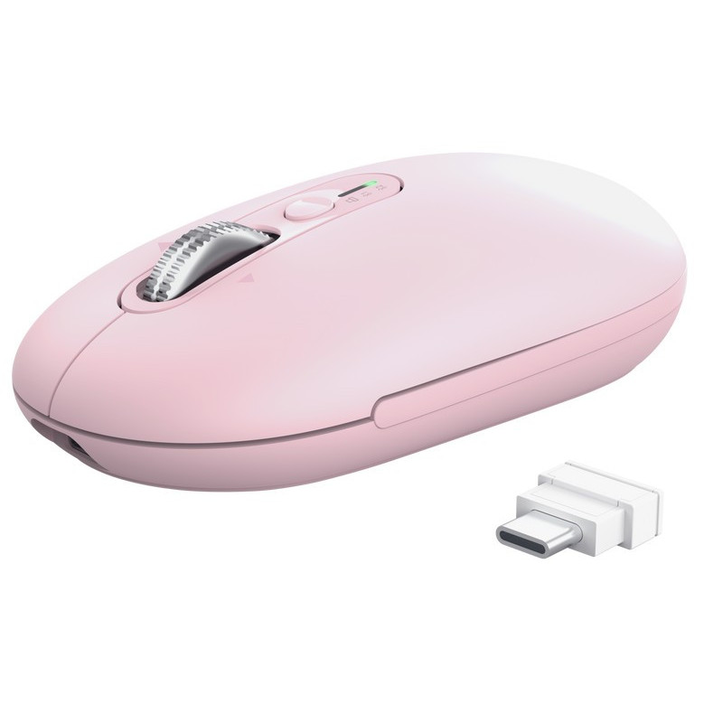 Trust Seron Slim/Kancelárska/Optická/3 200 DPI/USB+BT/Ružová