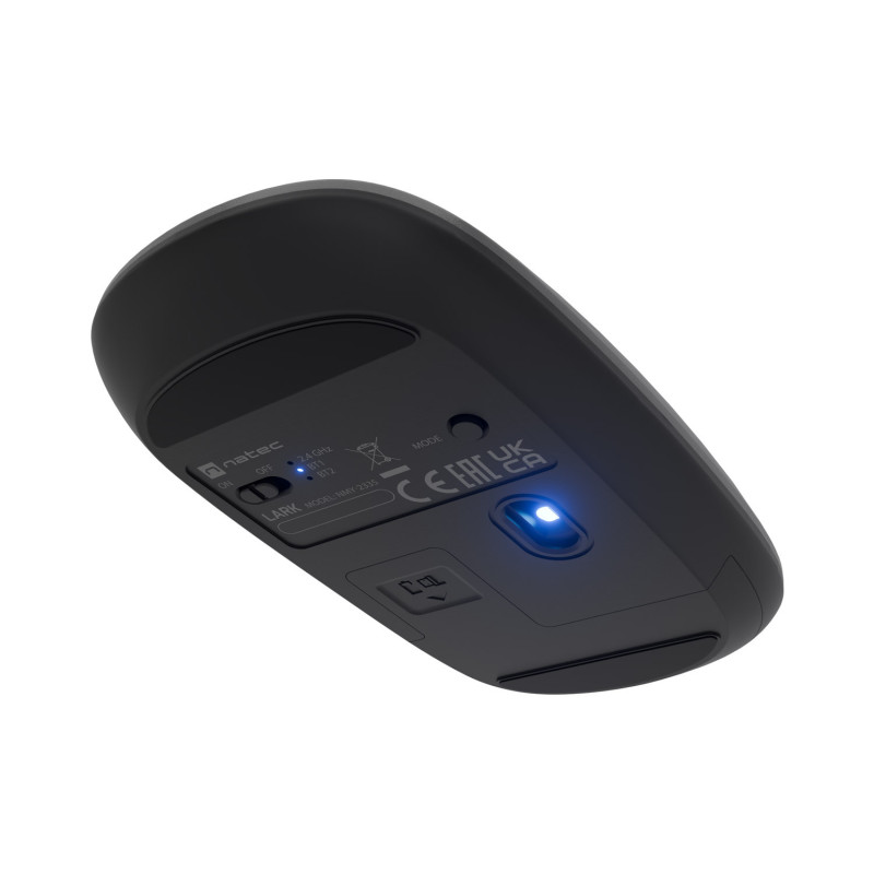 Myš bezdrôtová Natec LARK/Kancelárska/Blue Track/4 000 DPI/USB+BT/Čierna