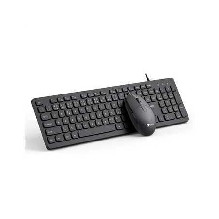 Klávesnice C-TECH KBM-105, drátový combo set s myší, USB, CZ/SK