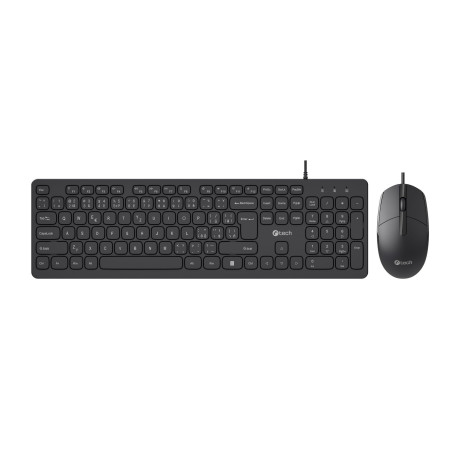 Klávesnice C-TECH KBM-105, drátový combo set s myší, USB, CZ/SK