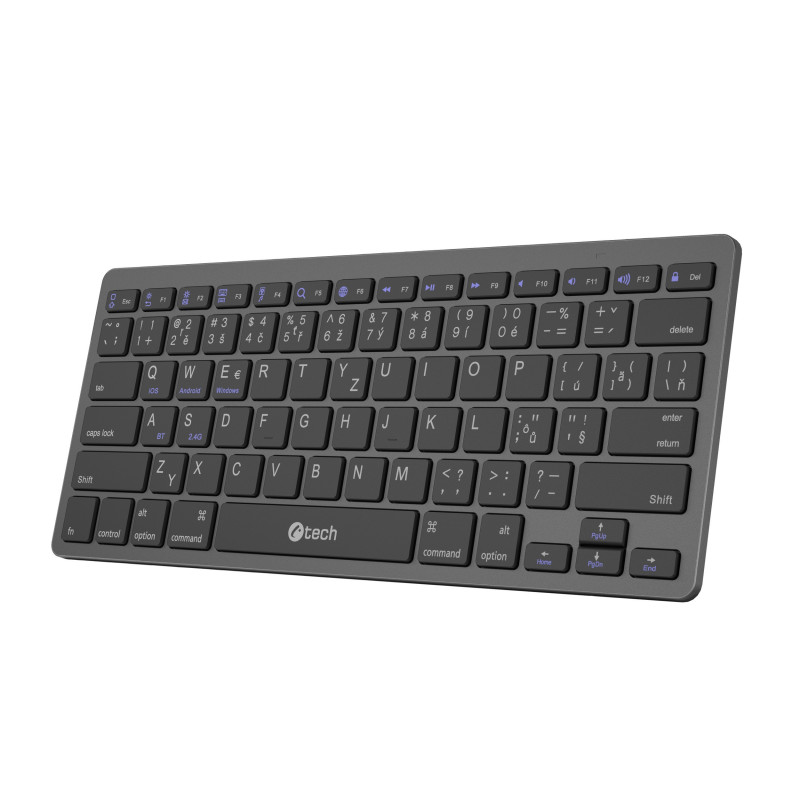 Klávesnica C-TECH KB-120S Dual mode, bezdrôtová,