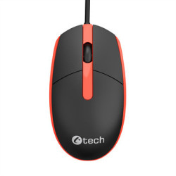 Myš C-TECH WM-10, čiernočervená, USB