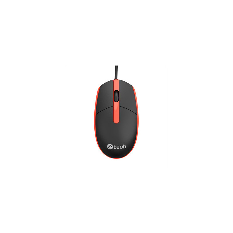 Myš C-TECH WM-10, čiernočervená, USB