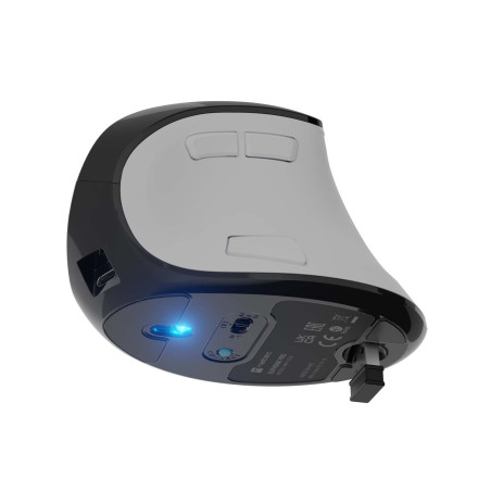Vertikálna bezdrôtová myš Natec EUPHONIE PRO/Vertikálna/Optická/Pre pravákov/4 000 DPI/USB+BT/Biela