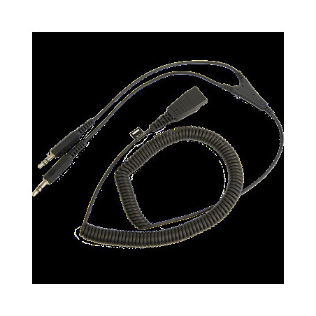 Jabra QD-2x3, 5mm, 0,5-2m, coiled