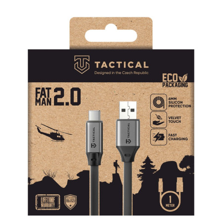 Tactical Fat Man 2.0 Cable USB-A/USB-C 1m Grey