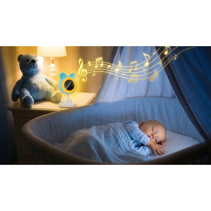EVOLVEO Baby Monitor N35, detská pestúnka s kamerou, VOX, teplomer, nočné videnie, RGB svetlo, Ružová