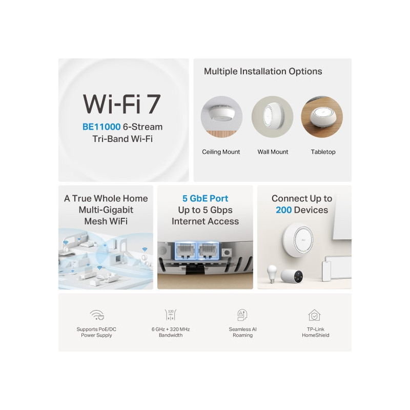 TP-link Wifi7 domáci mesh Deco BE65-PoE(3-pack)