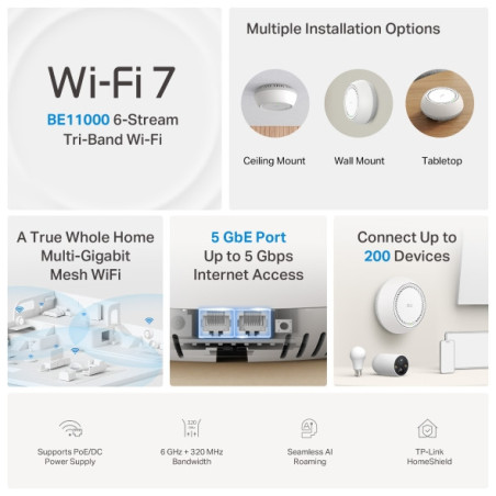 TP-link Wifi7 domáci mesh Deco BE65-PoE(3-pack)