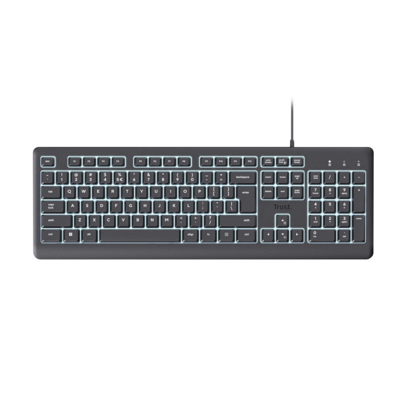 TRUST Primo Illuminated/Drátové USB-C/CZ/SK/Černá