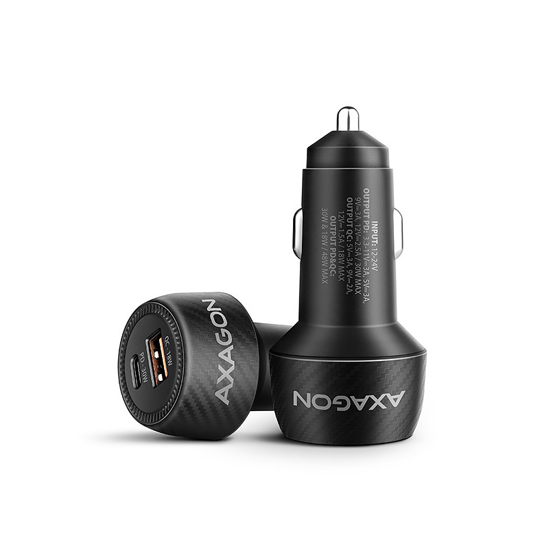 AXAGON PWC-PQ48, nabíjačka do auta 48W, výstup USB-A+USB-C, PD3.0/PPS/QC4+/SFC/Apple