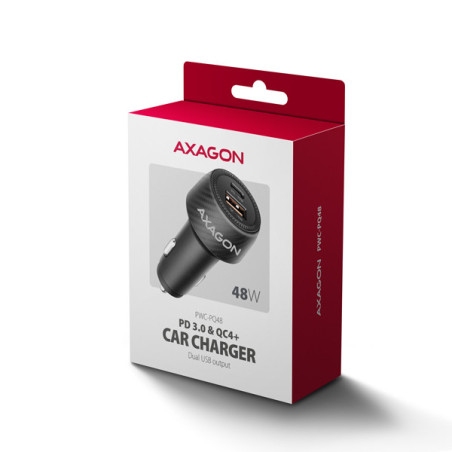 AXAGON PWC-PQ48, nabíjačka do auta 48W, výstup USB-A+USB-C, PD3.0/PPS/QC4+/SFC/Apple