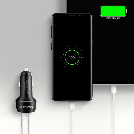 AXAGON PWC-PQ48, nabíjačka do auta 48W, výstup USB-A+USB-C, PD3.0/PPS/QC4+/SFC/Apple