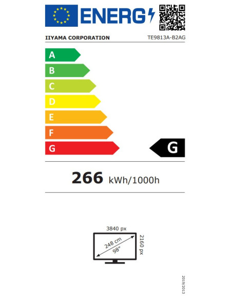 98" iiyama TE9813A-B1AG: IPS, 4K, 40P, EDLÁ