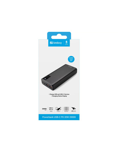 Sandberg Powerbank USB-C PD 20W 20000