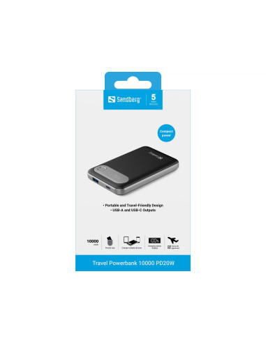 Sandberg Travel Powerbank 10000 PD20W