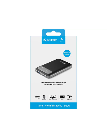 Sandberg Travel Powerbank 10000 PD20W
