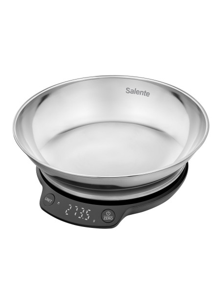 Salente Rimare, kuchynská váha, 5 kg, nerezová misa, čierna/nerez