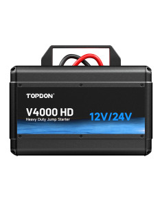 TOPDON Car Jump Starter V4000 HD/3000A (24V)/4000A (12V)/24000mAh/16l benzín/16l diesel/ LED svetlo |