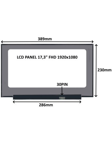 LCD PANEL 17,3" FHD 1920x1080 30PIN MATNÝ IPS / BEZ ÚCHYTOV