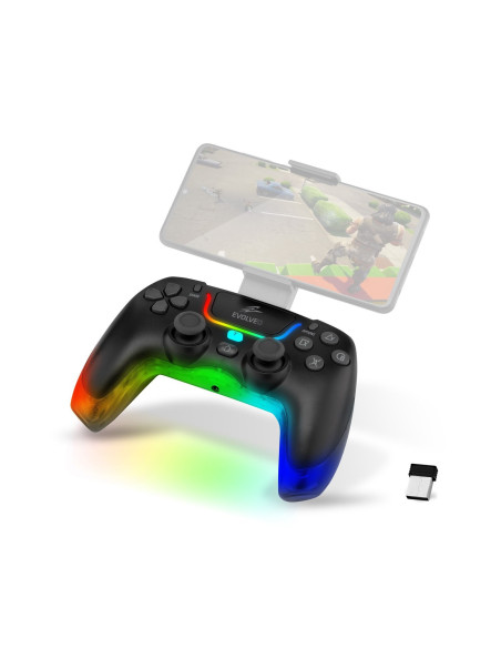 EVOLVEO Ptero2, bezdrôtový & drôtový gamepad pre PC, PS3/4/5, iOS, Android, Switch, čierny
