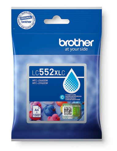 Brother LC-552XLC - atrament azúrový XL